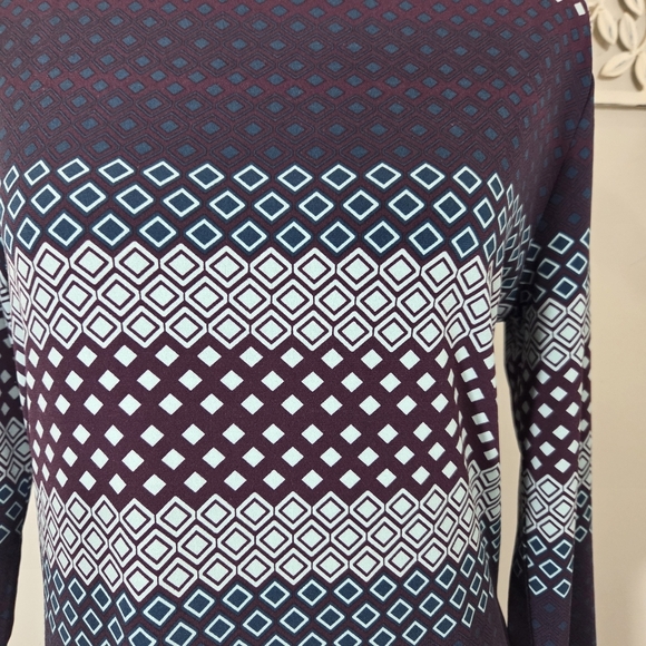 ⭐️Banana Republic Geometric Patterned Dress in Navy and White And Purple Small - Picture 2 of 5